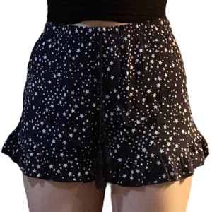 Flowy Black Shorts w/ Stars - Size Large (11-13)